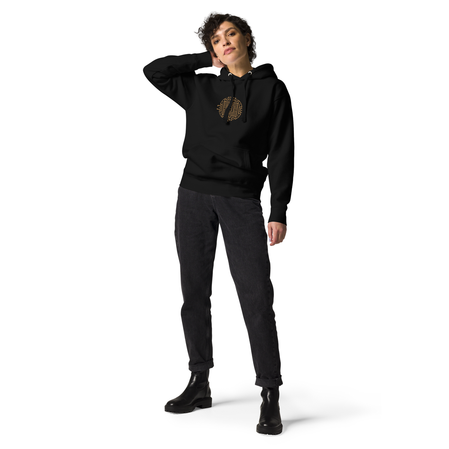 Abstract Labyrinth Embroidery - Hoodie