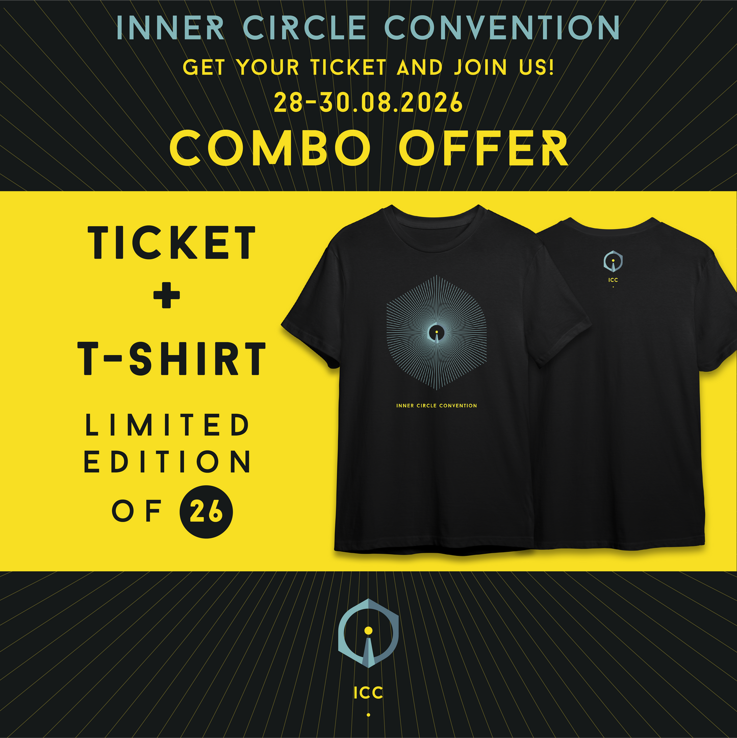 Combo: ICC 2026 TICKET + T-Shirt Limited Edition